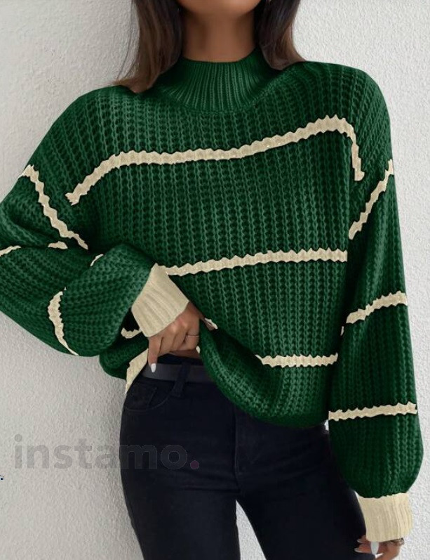 Zelený pletený svetr-297274-34