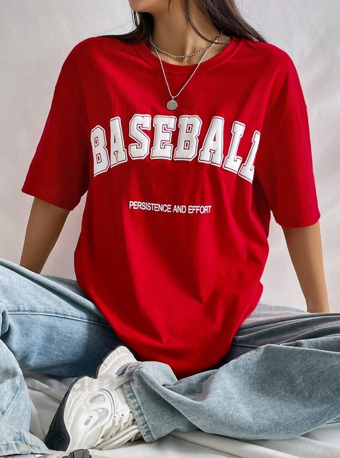Červené tričko BASEBALL-308206-33
