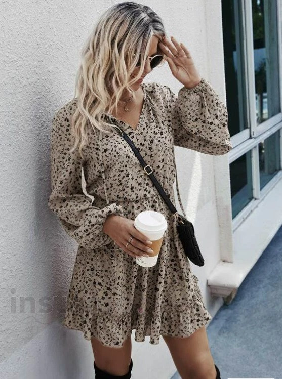 Béžové vzorované šaty-292152-31