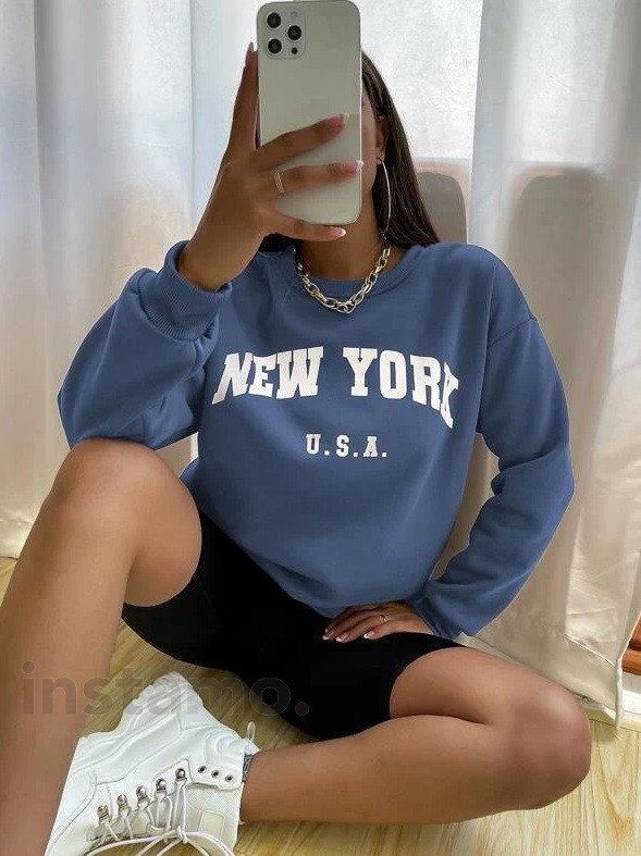 Světle modrá mikina NEW YORK-279668-314