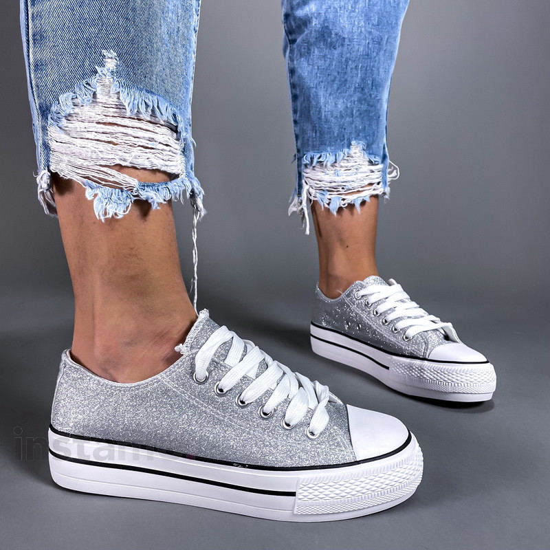 Stříbrné plátěné tenisky-260728-324