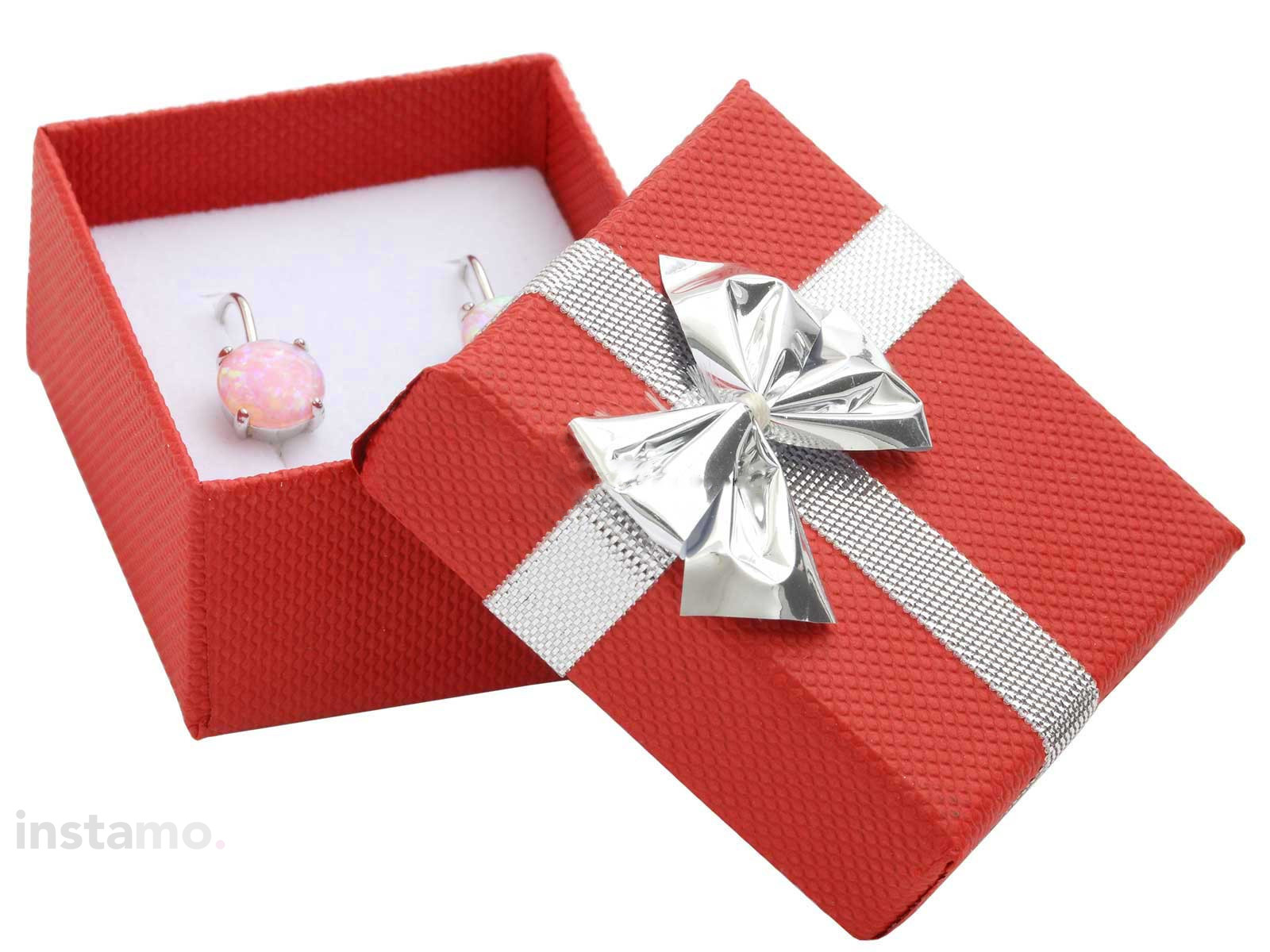 Červená papírová dárková krabička s mašlí-278230-31