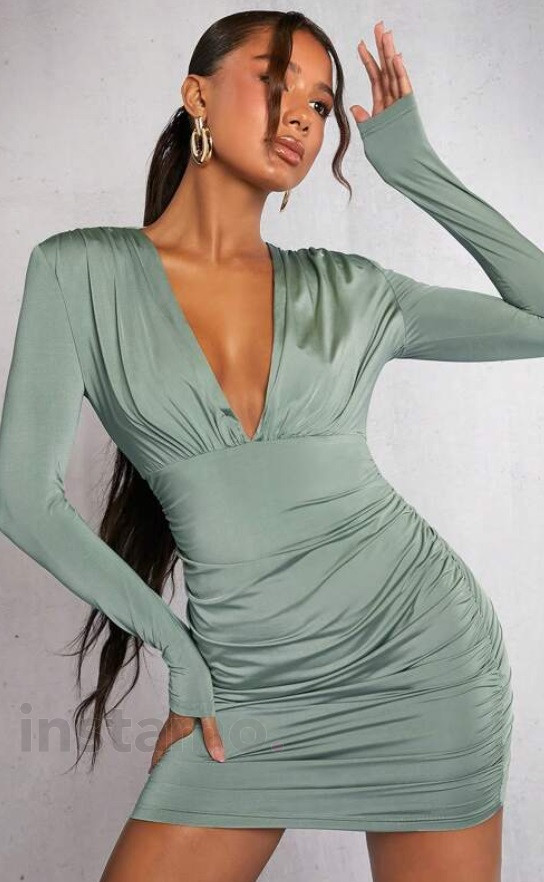 Zelené řasené šaty-290354-32
