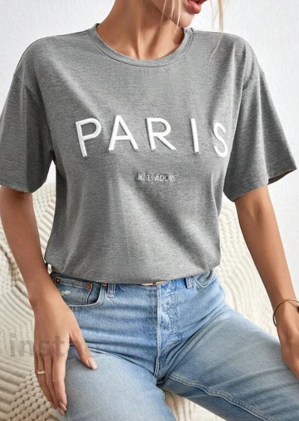 Šedé tričko PARIS-293117-35