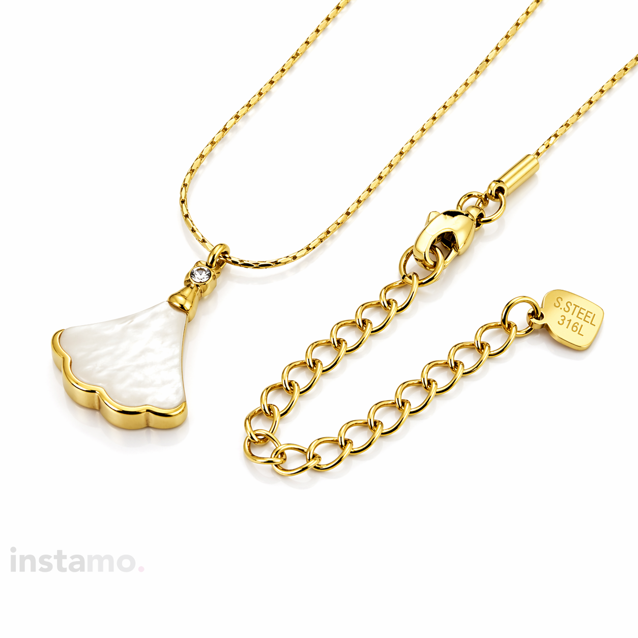 Dámský ocelový náhrdelník s přívěskem-321774-37