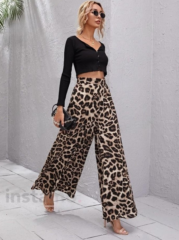 Široké kalhoty s leopardím vzorem-303282-31