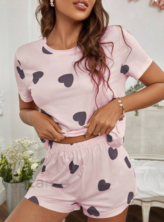 Růžové dvoudílné pyžamo-303300-32