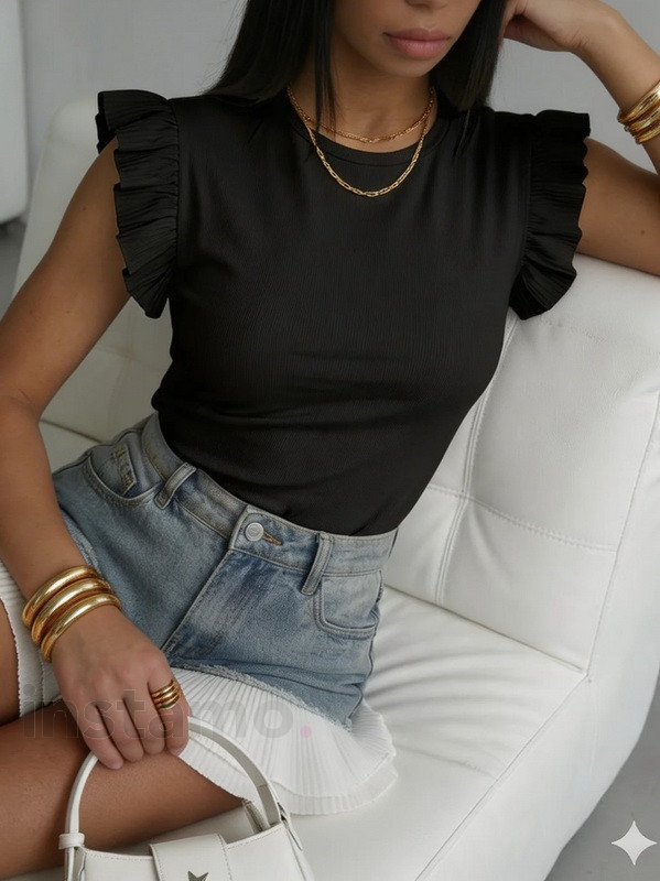 Černé tričko s volánem-326322-31