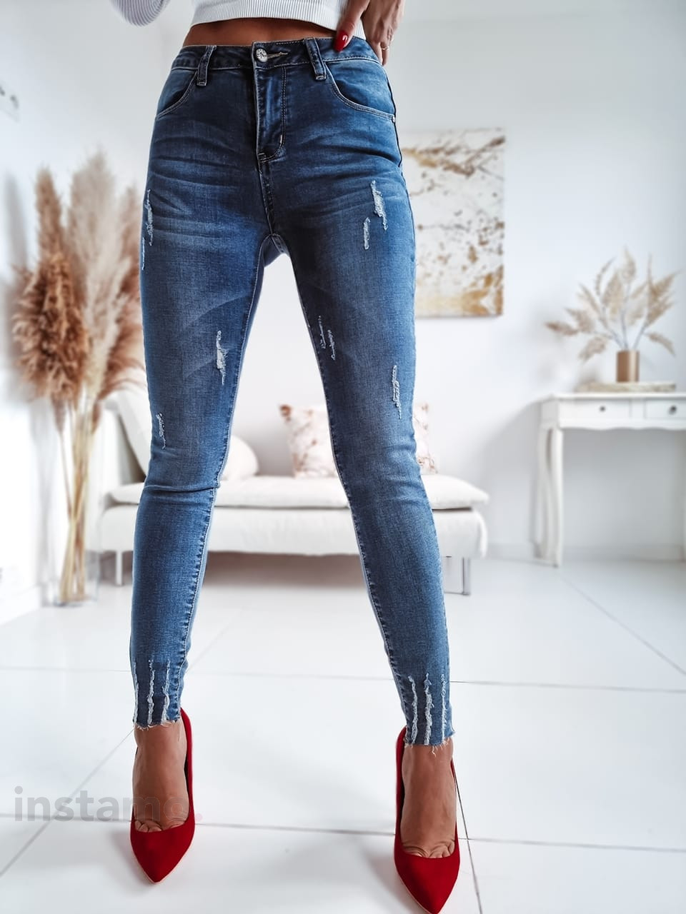 Modré elastické džíny-259631-32