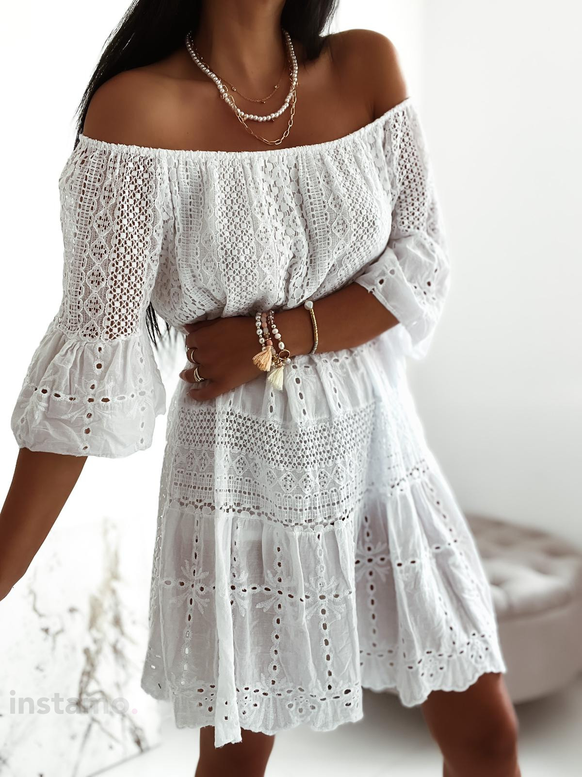 Bílé letní krátké šaty-269636-31