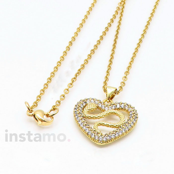 Dámský pozlacený náhrdelník s přívěskem srdce-275949-31