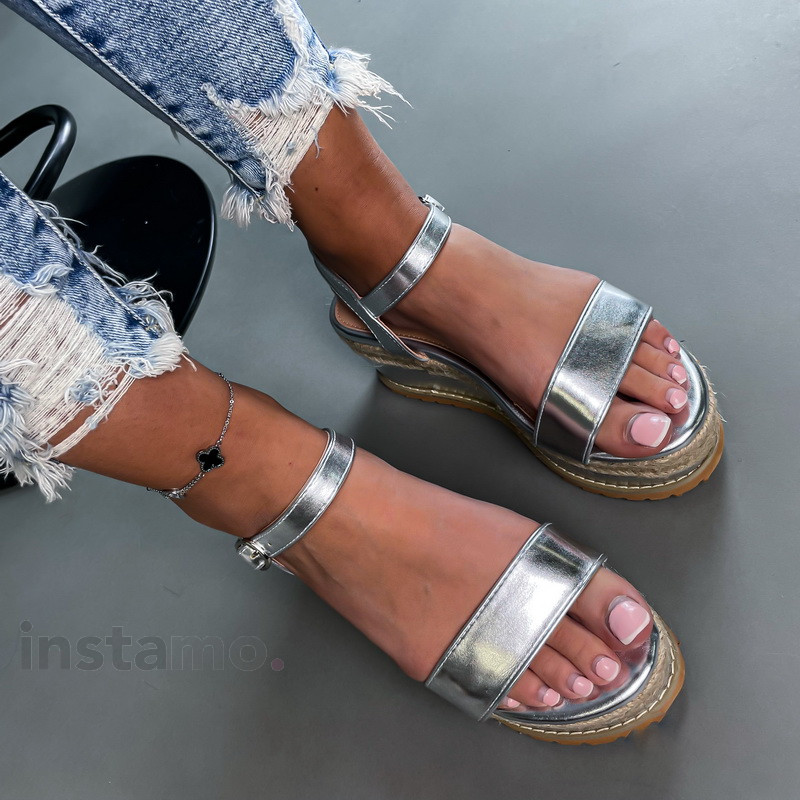 Stříbrné sandále na platformě-286979-34