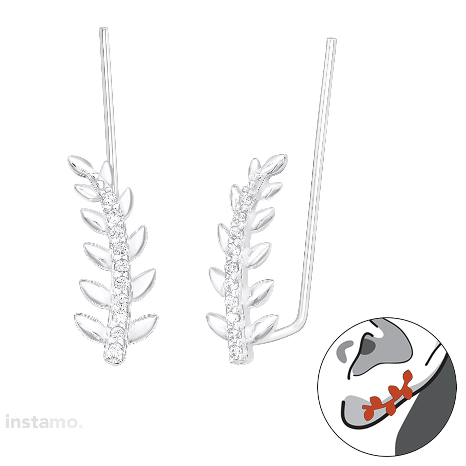 Stříbrné náušnice ear cuff-313575-313