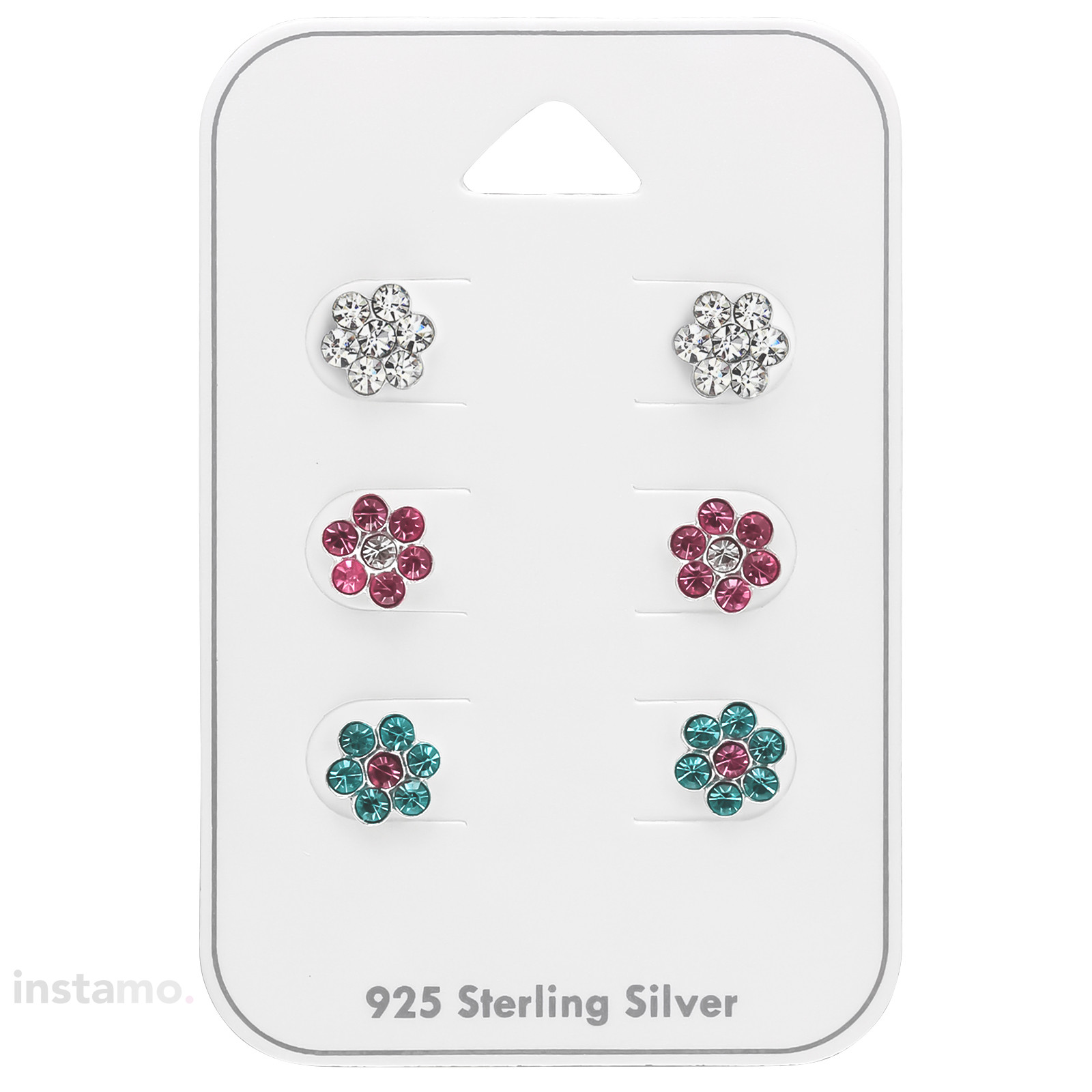 Set stříbrných náušnic květinky-271478-35