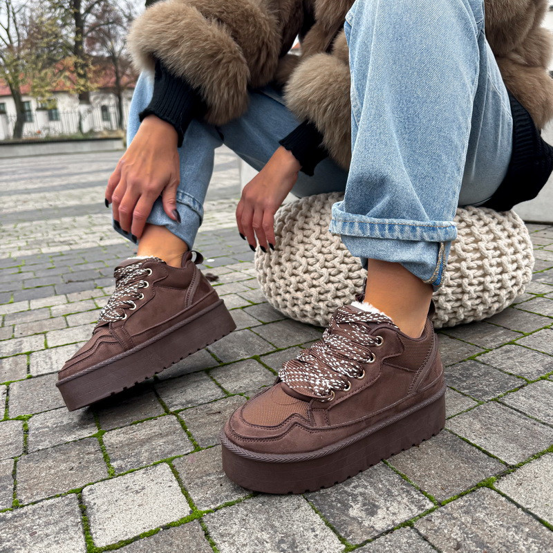 Hnědé zatepelené tenisky-323572-36