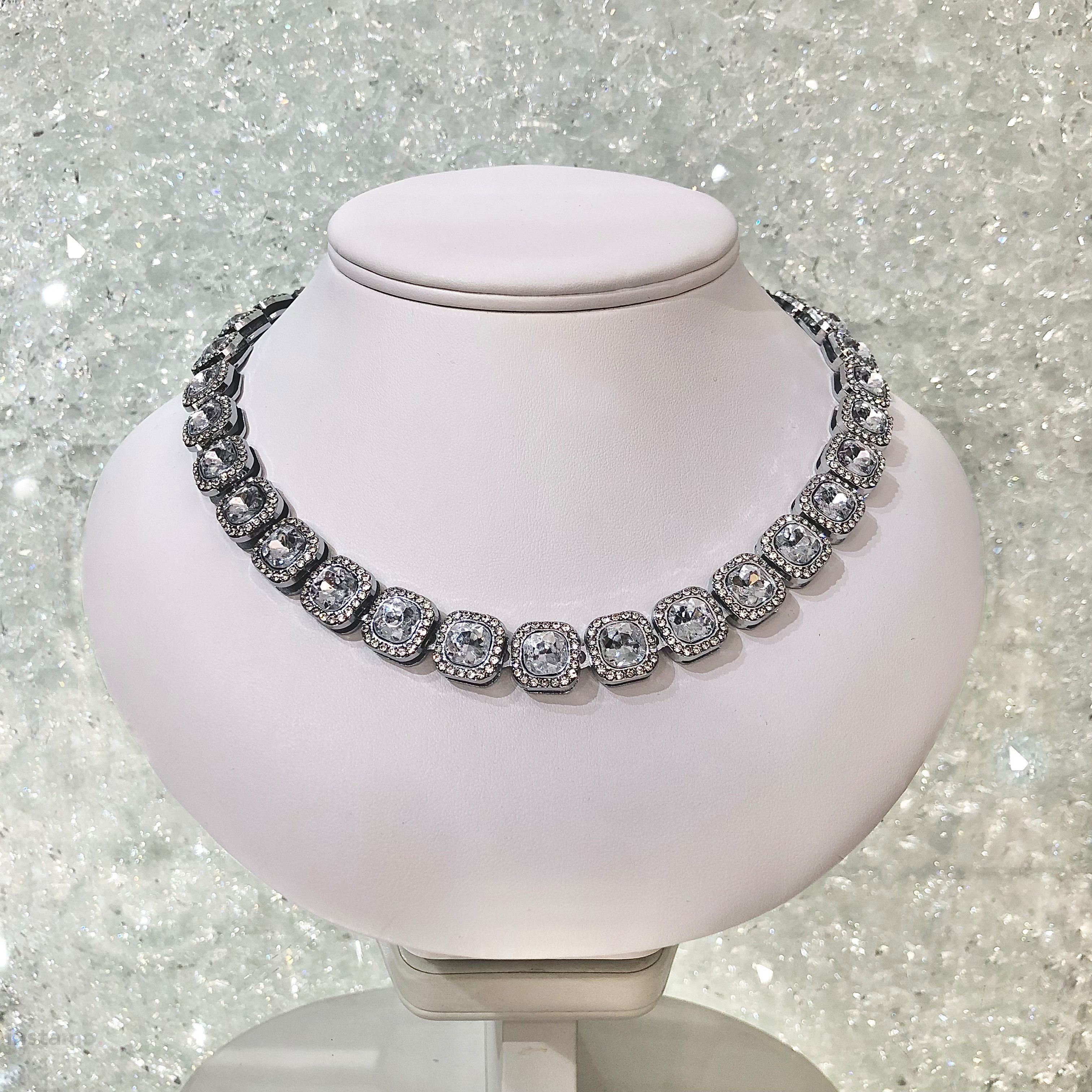 Dámský ocelový křišťálový náhrdelník-274901-31