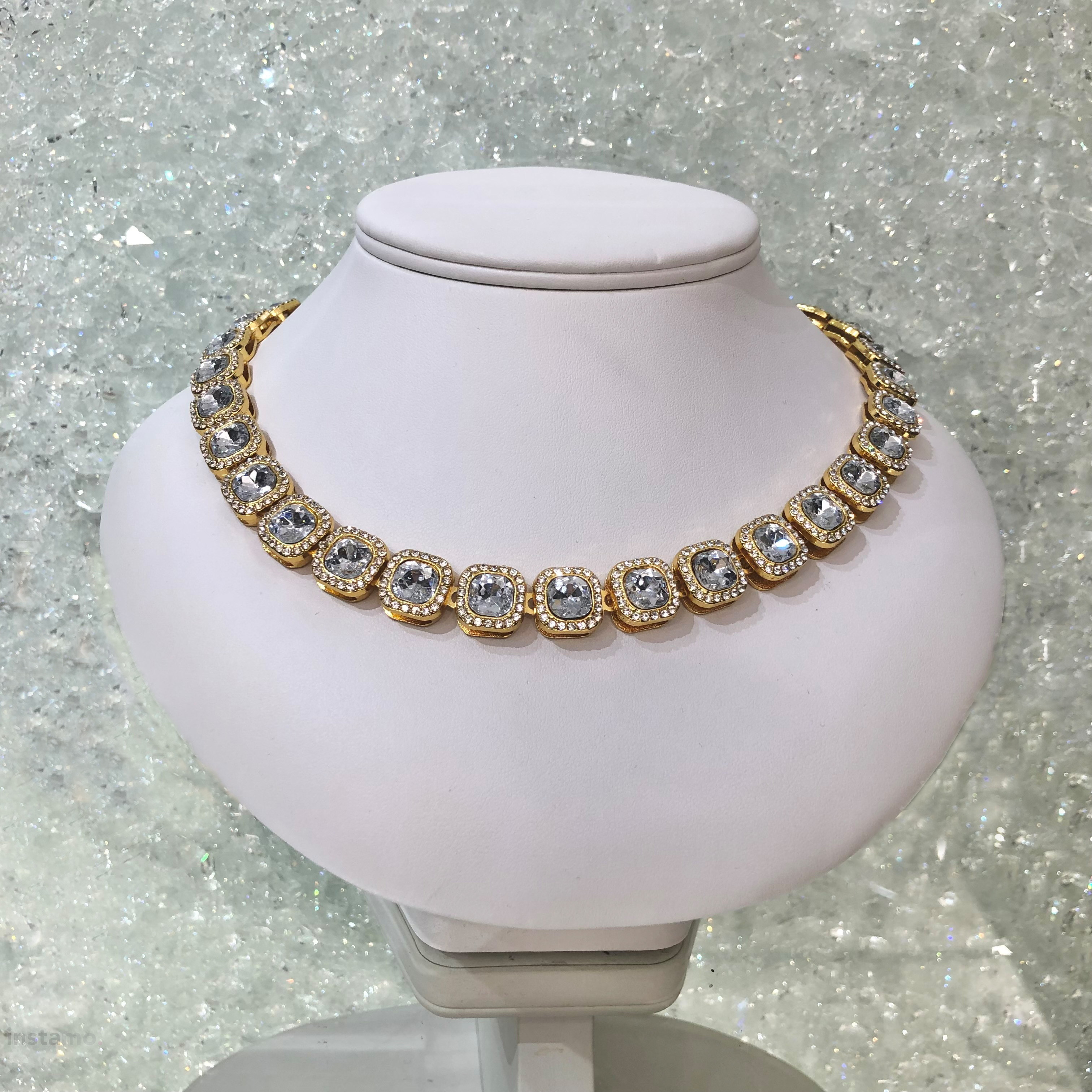 Dámský ocelový křišťálový náhrdelník-274900-31