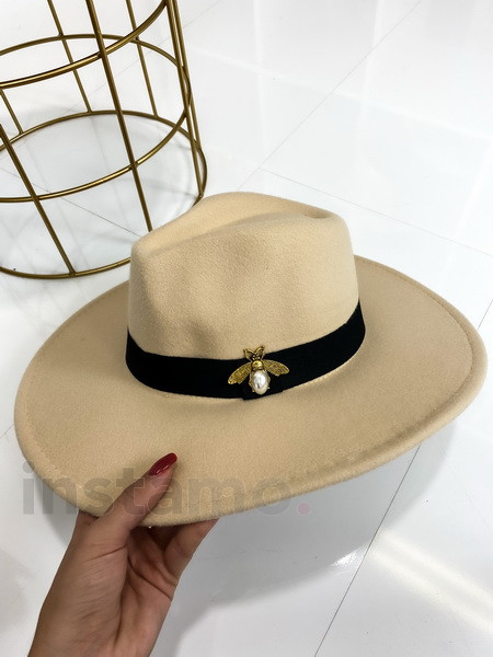 Béžový dámský klobouk-252143-32