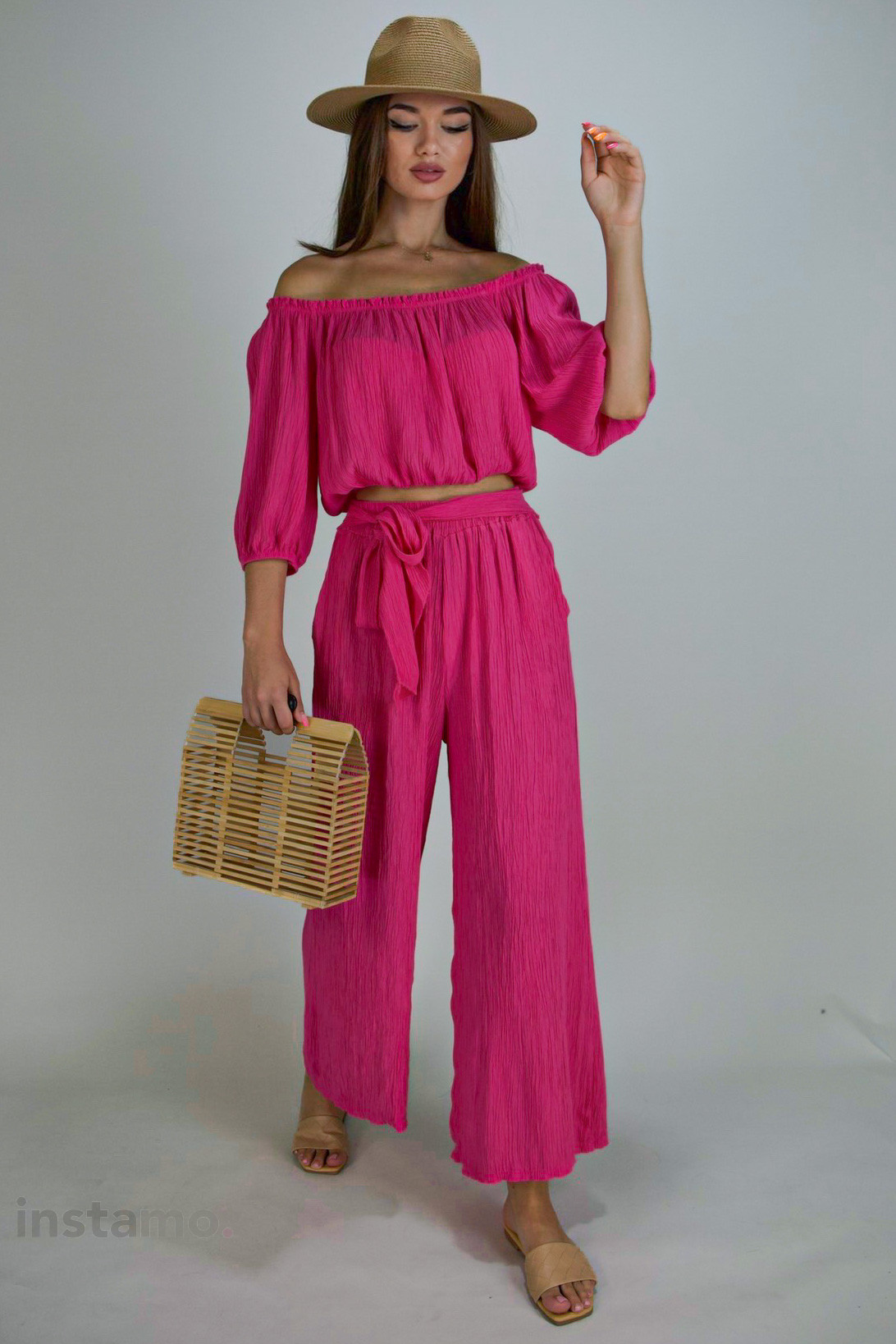 Růžový kalhotový komplet-268858-39