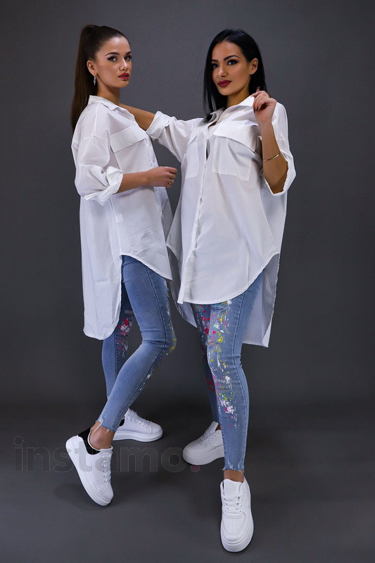 Bílá prodloužená košile-263299-32