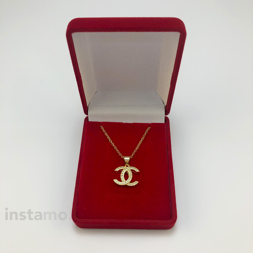Dámský pozlacený náhrdelník s přívěskem-257584-36