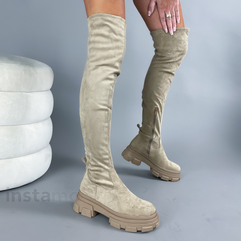 Světle hnědé vysoké kozačky-313156-33