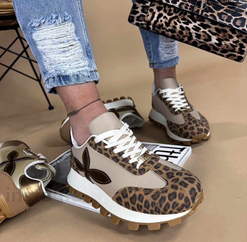 Hnědé tenisky s leopardím vzorem-316504-35
