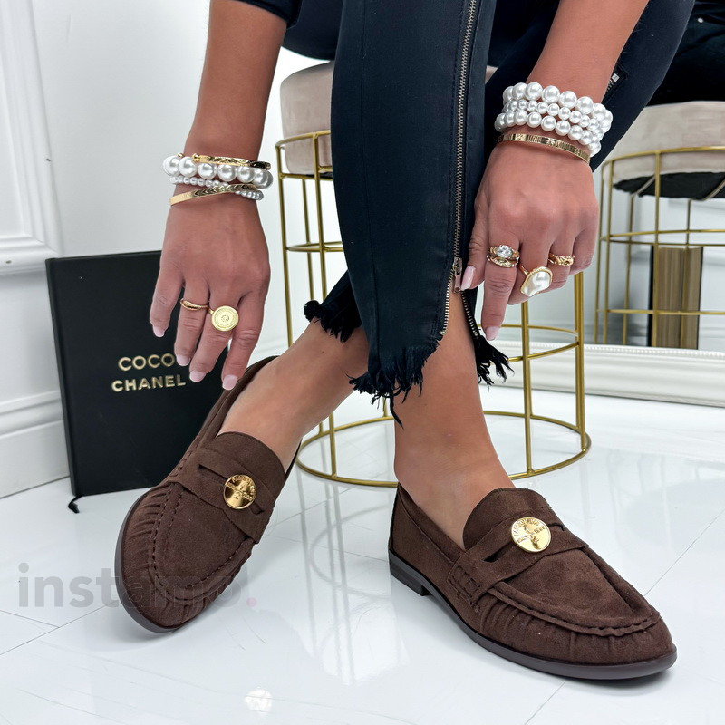 Hnědé semišové mokasíny-327138-32