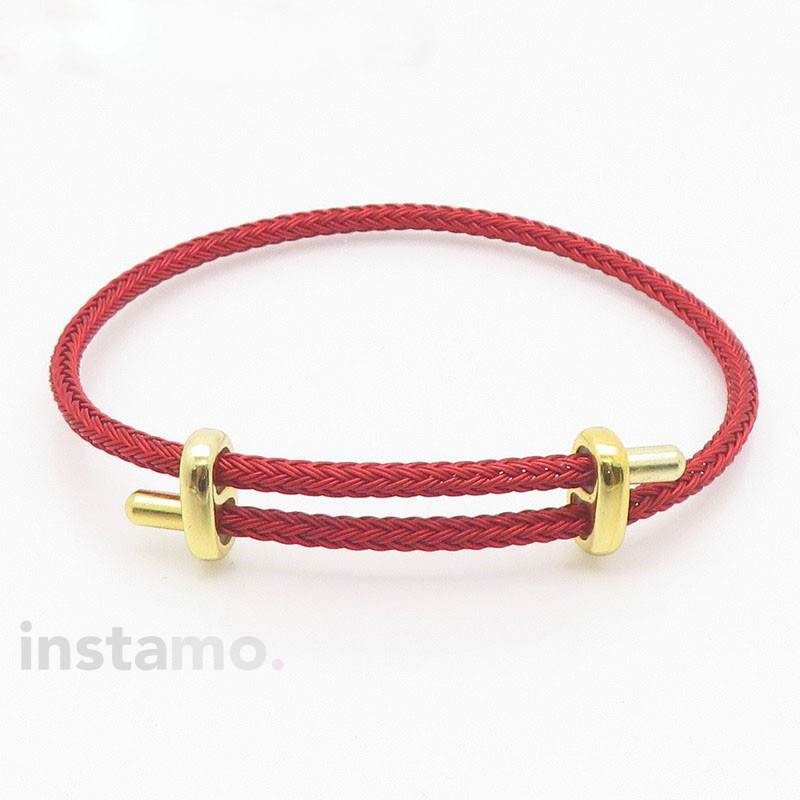 Nastavitelný náramek z chirurgické oceli červený-312294-317