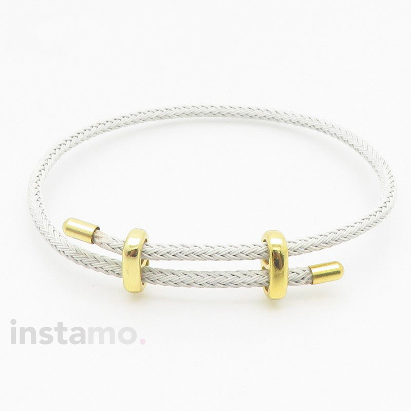 Nastavitelný náramek z chirurgické oceli bílý-312295-318