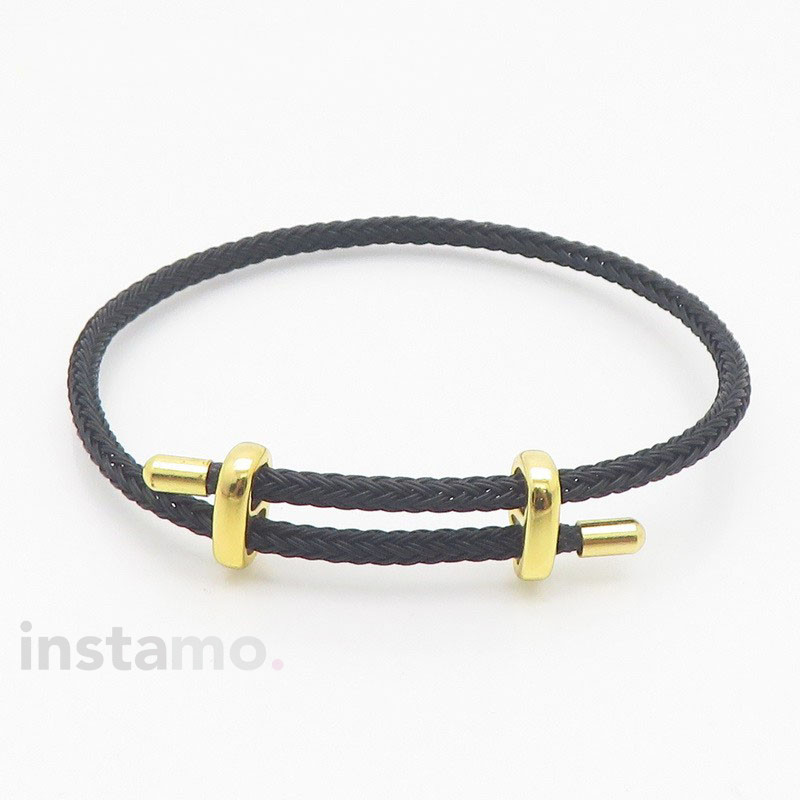 Nastavitelný náramek z chirurgické oceli černý-312290-315