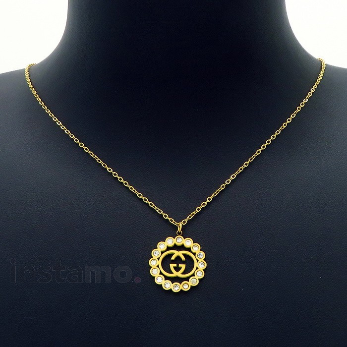 Dámský pozlacený náhrdelník s přívěskem-282184-34