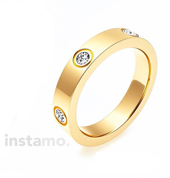 Ocelový pozlacený prsten-324067-31