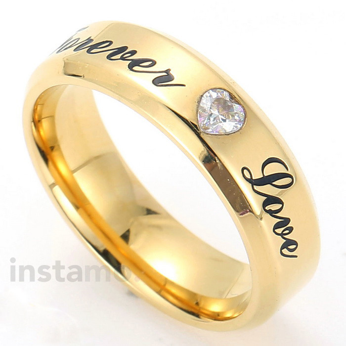 Ocelový pozlacený prsten-272683-31