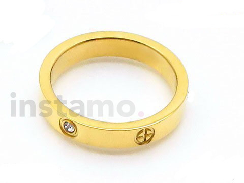 Pozlacený ocelový prsten-254385-36