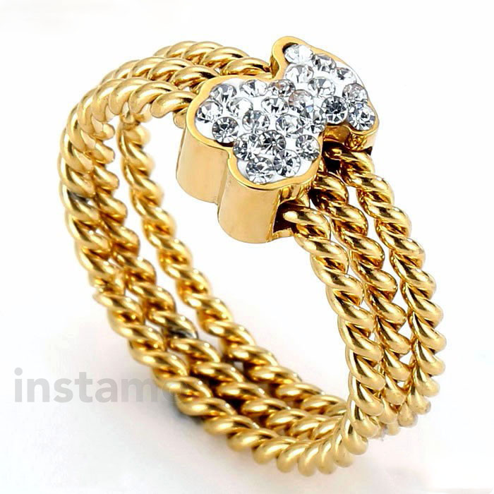 Dámský pozlacený prsten Medvídek-272647-31