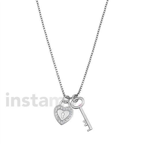 Stříbrný náhrdelník srdce-292857-33