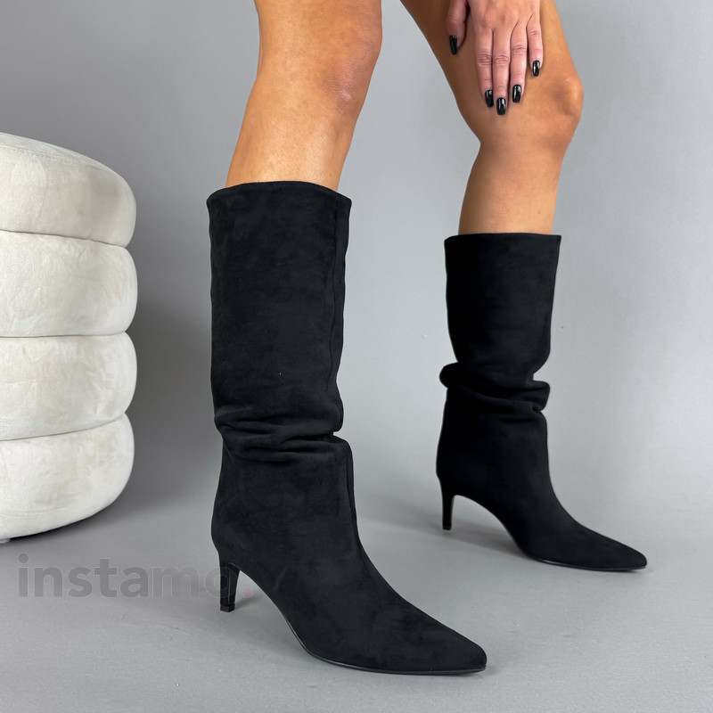 Černé semišové kozačky-323614-312