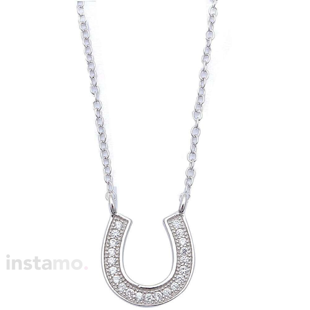 Dámský stříbrný náhrdelník podkova-235221-31