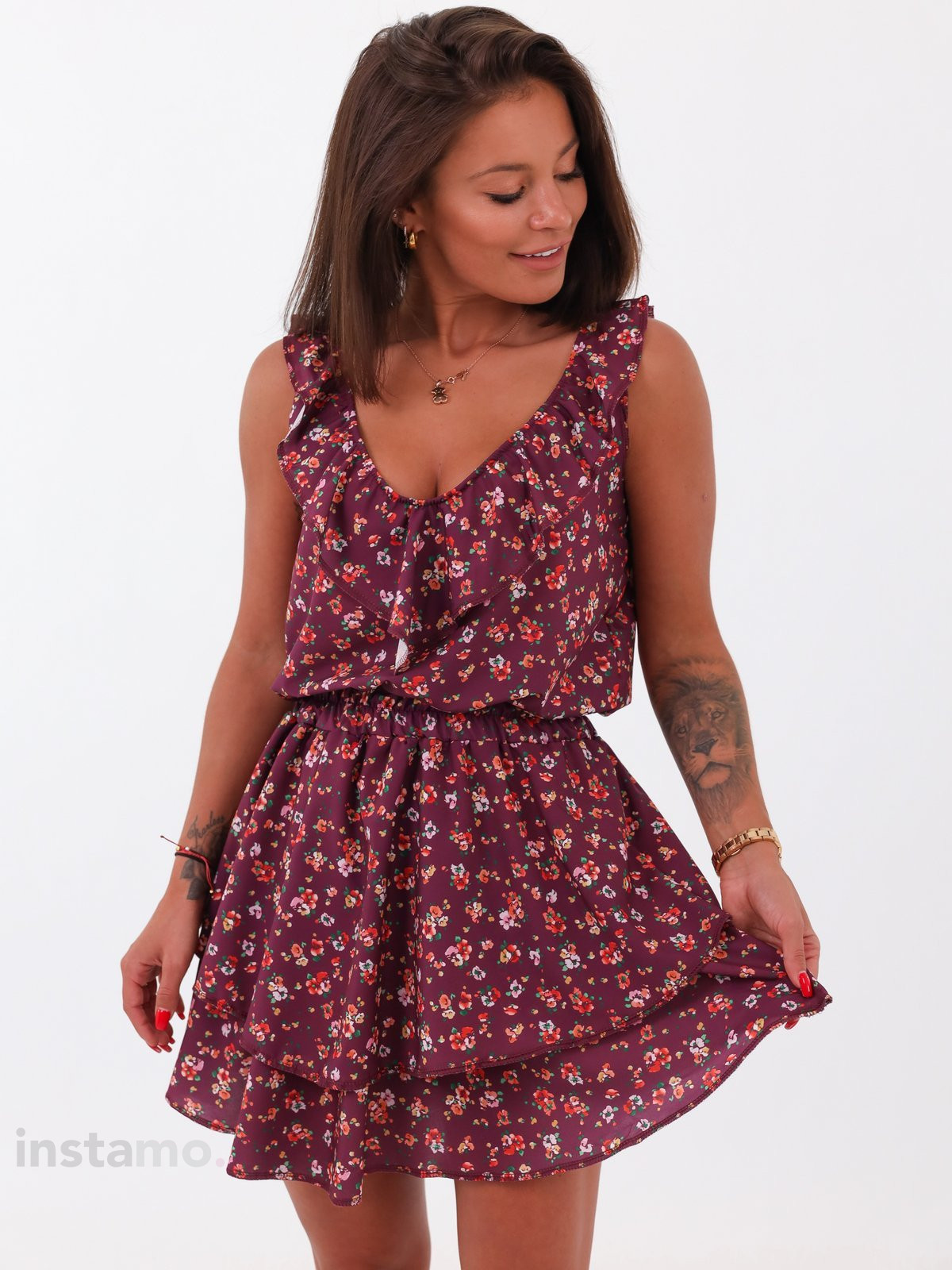 Vínové květované šaty-246369-36