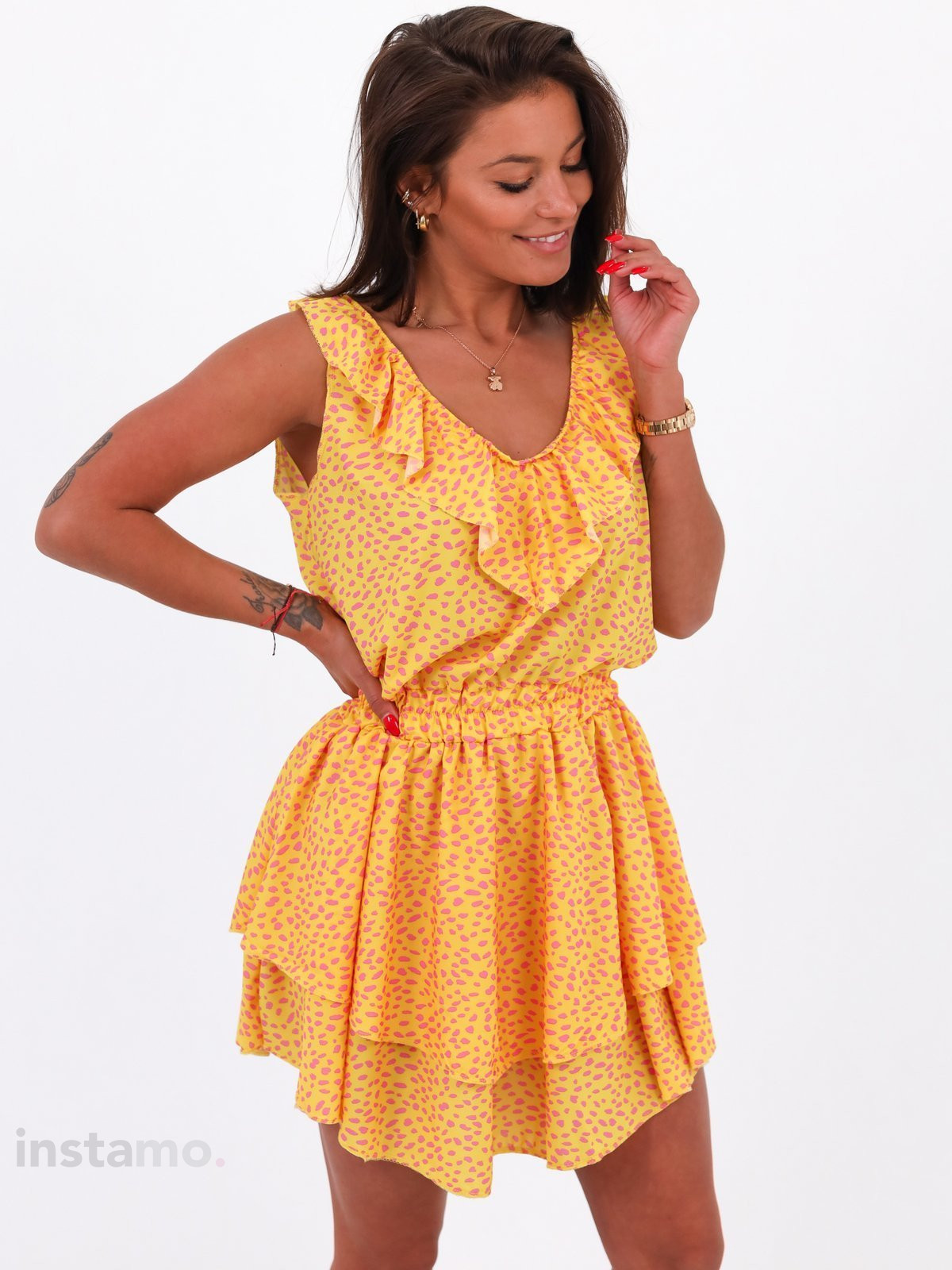 Žluté vzorované šaty-246388-311
