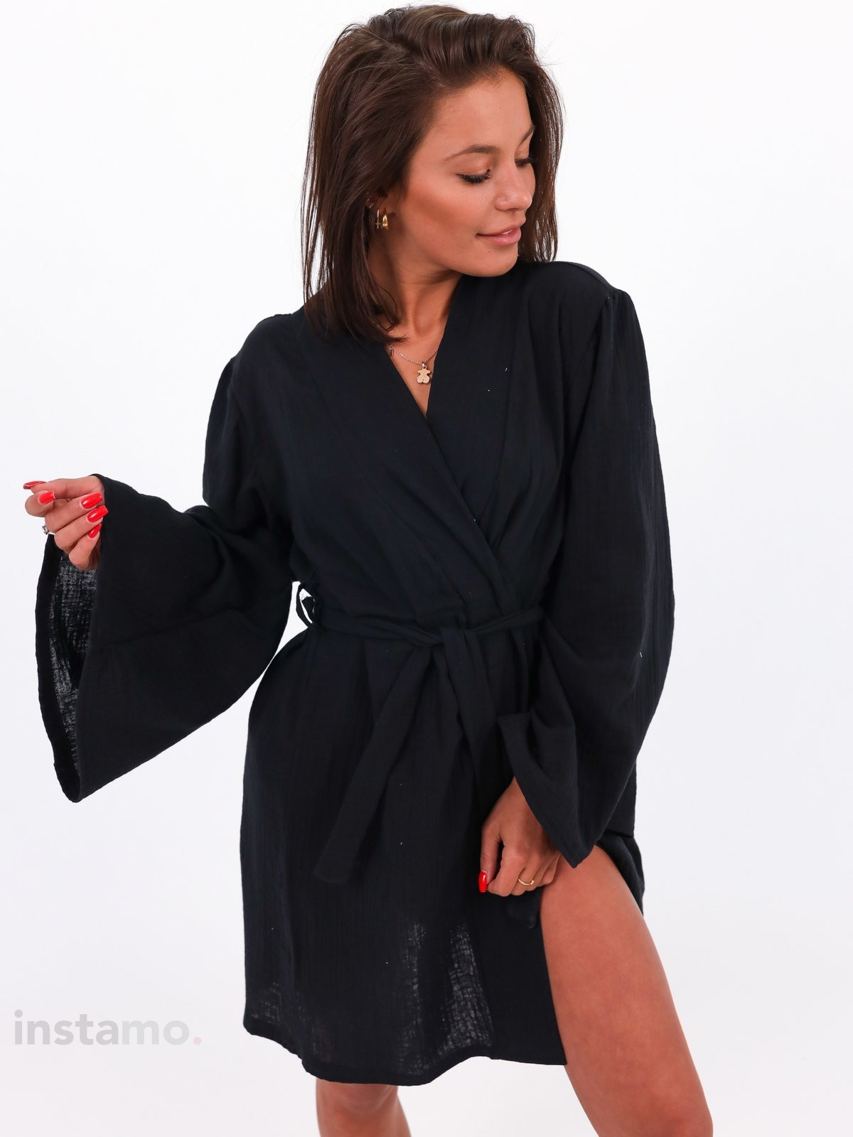 Černé mušelínové plážové šaty-246818-37