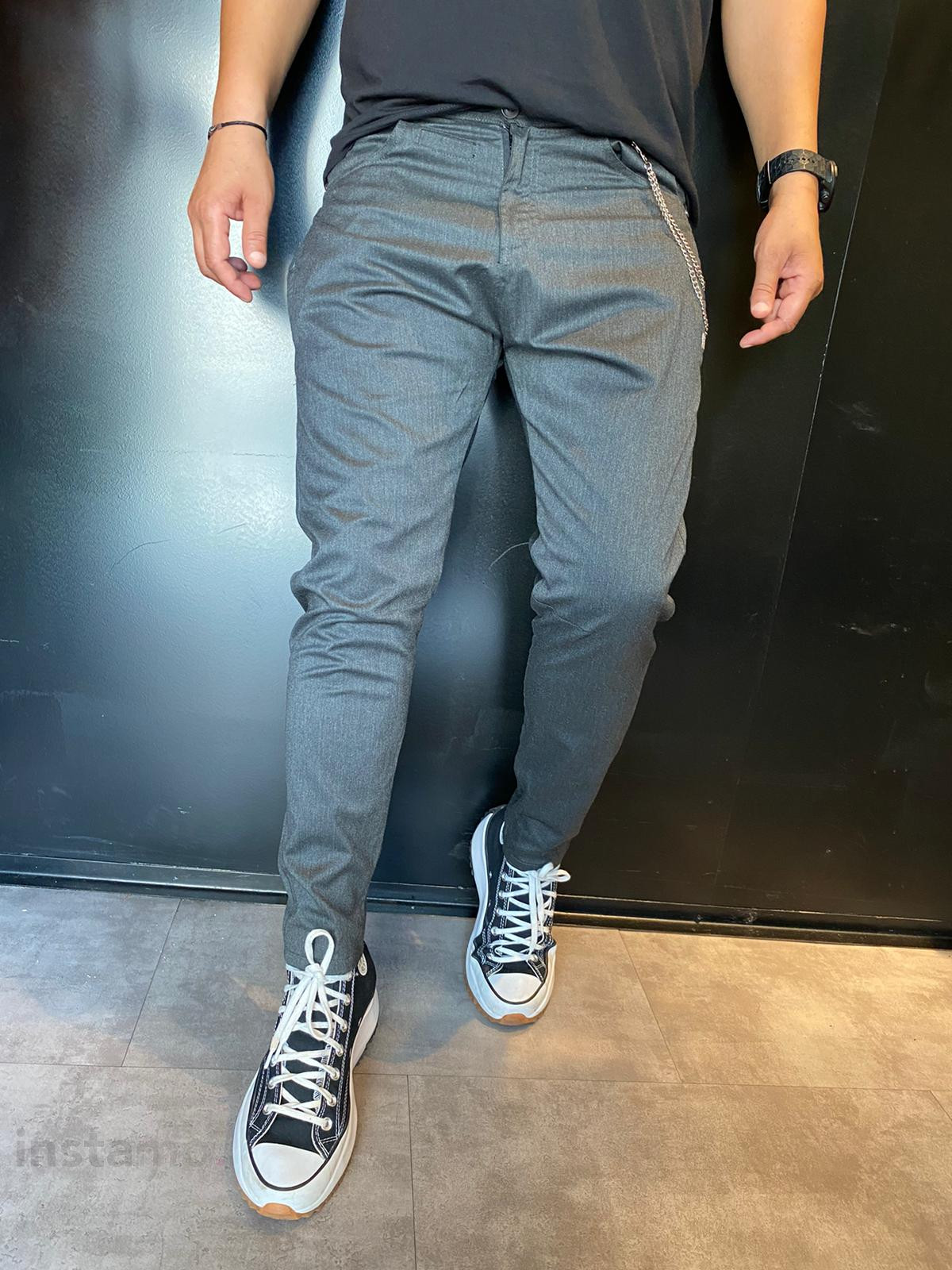 Tmavě šedé elegantní kalhoty-253947-32