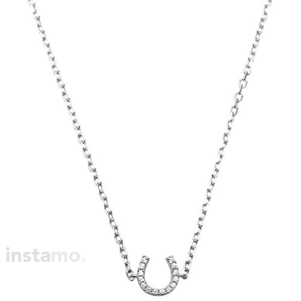 Dámský stříbrný náhrdelník podkova-257338-33