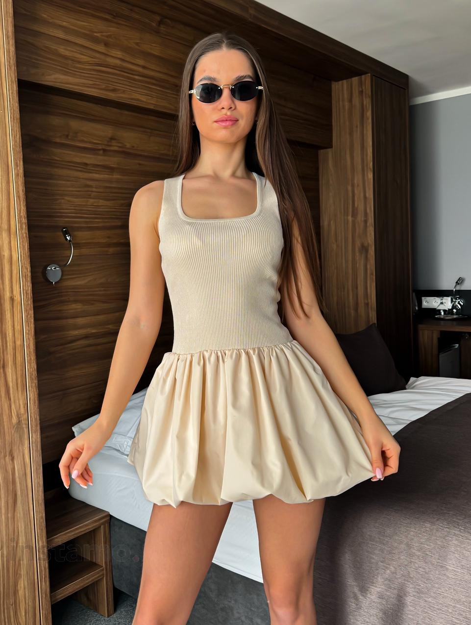 Béžové PUFFY šaty-316756-31