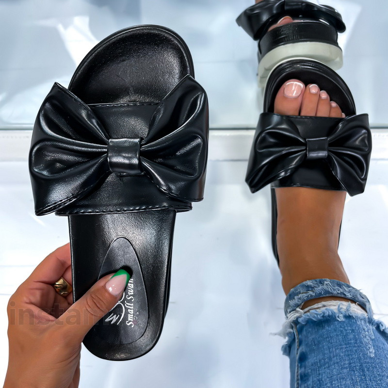 Černé pantofle s mašlí-288210-35