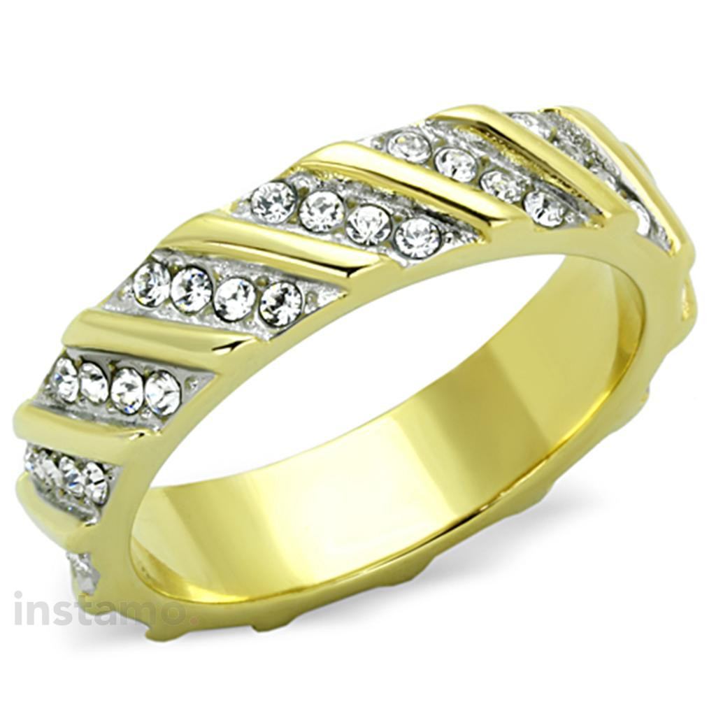 Dámský ocelový prsten pozlacený-315095-35
