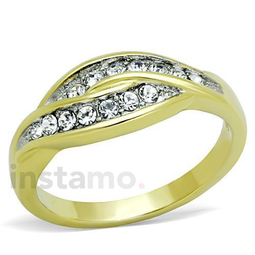 Dámský ocelový prsten pozlacený-315168-37