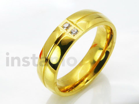 Ocelový pozlacený prsten-281845-36
