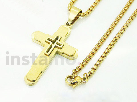 Ocelový náhrdelník s křížem-277000-31